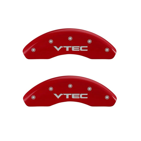 MGP Front set 2 Caliper Covers Engraved Front Vtec Red finish silver ch - 20210FVTCRD