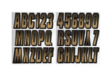 Hardline Boat Lettering Registration Kit 3 in. - 300 Beige/Black - BRBKG300