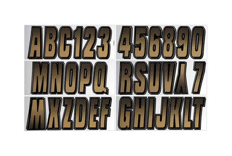 Hardline Boat Lettering Registration Kit 3 in. - 300 Beige/Black - BRBKG300