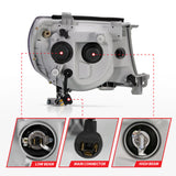 ANZO 2005-2011 Toyota Tacoma Projector Headlights w/ Halo Black - 121282