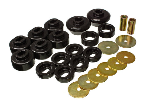 Energy Suspension 07-13 Chevrolet Silverado 1500/GMC Sierra 1500 4WD Body Mount Bushing Set - Black - 3.4175G