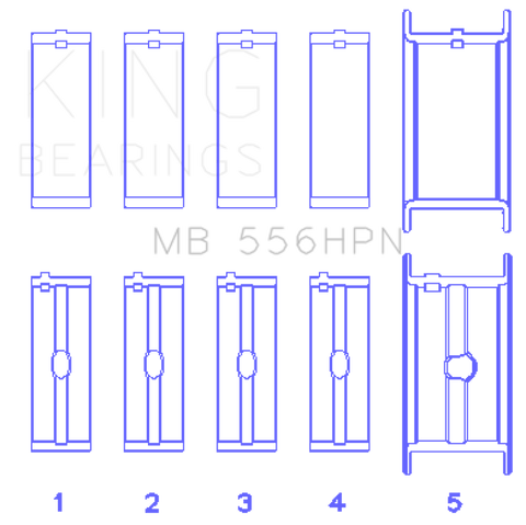 King Chevrolet 396-502 Gen IV/V/VI Main Bearing Set (Size 030) - MB556HPN030