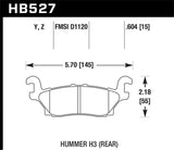 Hawk 08-10 Hummber H3/H3T Performance Ceramic Street Rear Brake Pads - HB527Z.604