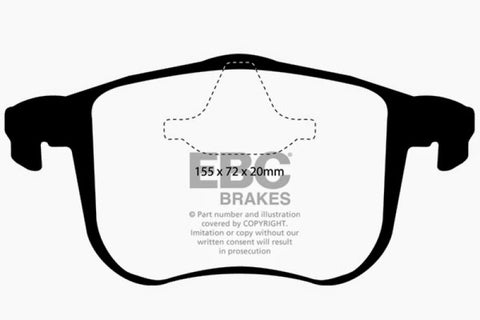 EBC 06-11 Saab 9-3 2.0 Turbo (Aero) Yellowstuff Front Brake Pads - DP41416R