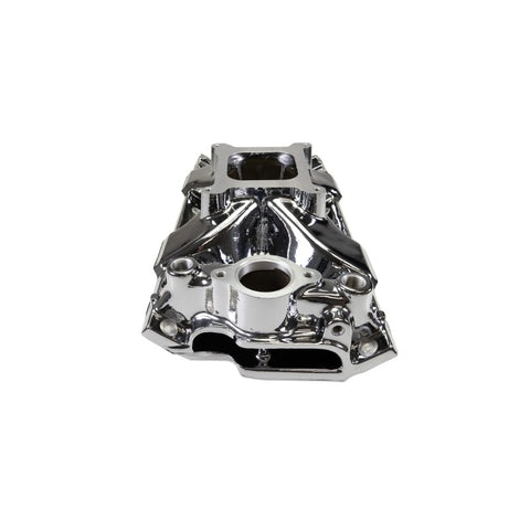 Edelbrock Chevy SB Victor Jr. 23 Degree Intake Manifold - Chrome Plasma Finish - 2975-CP