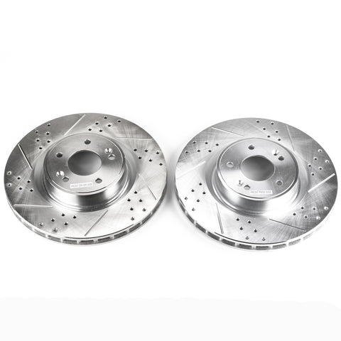 Power Stop 10-16 Hyundai Genesis Coupe Front Evolution Drilled & Slotted Rotors - Pair - JBR1529XPR