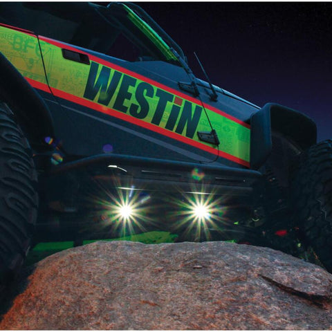 Westin LED Rock Light Kit - 07-18 Jeep Wrangler JK / 18-19 Jeep Wrangler JL - Black - 09-80015