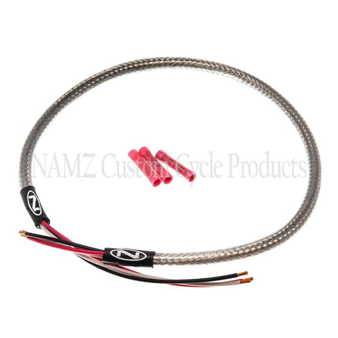 NAMZ Headlight Harness (SS Braided & Clear Coated - Stock Length) - NHH-1801