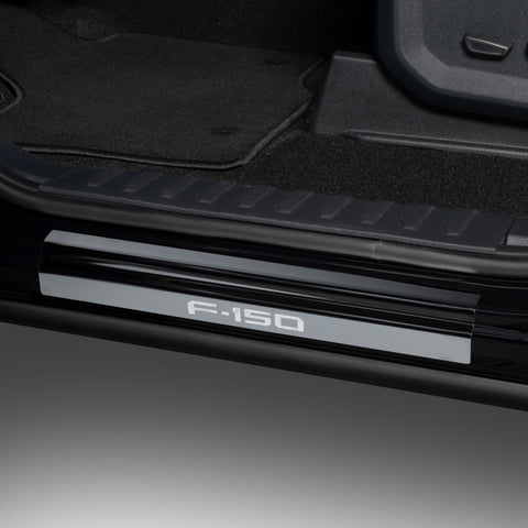 Putco 15-20 Ford F-150 - SuperCrew w/ F-150 Etching (4pcs) Black Platinum Door Sills - 95150BPFD