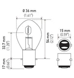 Hella Bulb 6260 12V 60/60W Ba20D B11 S2 - 6260