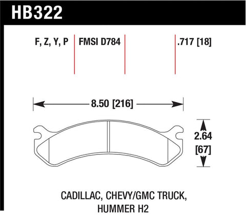 Hawk Chevy / GMC Truck / Hummer Super Duty Street Front Brake Pads - HB322P.717