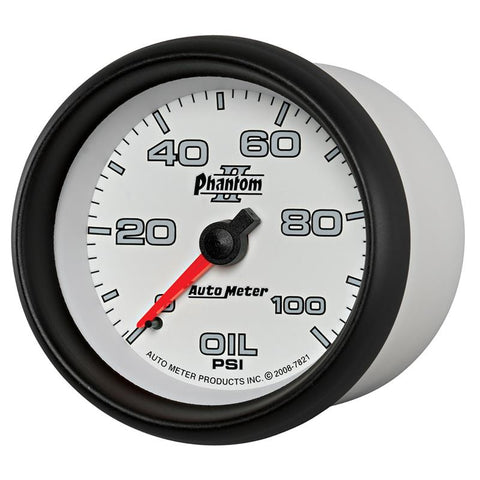 Autometer Phantom II 2-5/8in 100 PSI Mechanical Oil Pressure Gauge - 7821