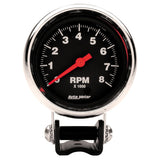 AutoMeter Gauge Tachometer 2-5/8in. 8K RPM Pedestal Traditional Chrome - 2893