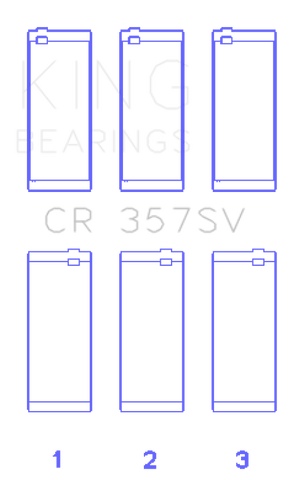 King Engine Bearings Mini Cooper B38A15M0 (Size +0.25mm) Connecting Rod Bearing Set - CR357SV0.25