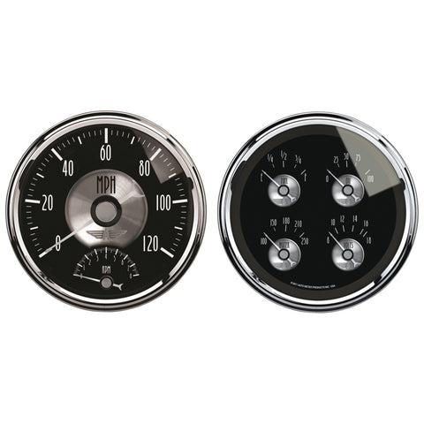 Autometer Prestige Series Black Diamond 5in Gauge Box Kit-Tachometer/Speedometer Combo/Oil Pressure - 2005