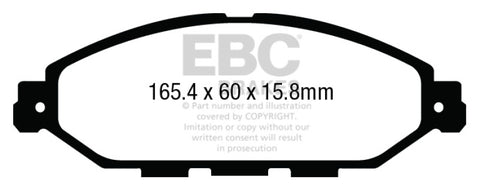 EBC 12-13 Infiniti JX35 3.5 Ultimax2 Front Brake Pads - UD1649
