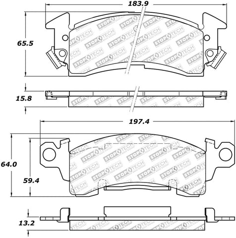 StopTech Sport Brake Pads w/Shims and Hardware - Front - 309.00520