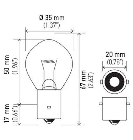 Hella Bulb 635 12V 35W Ba20S B11 F2 (MOQ 10) - 635