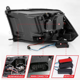 ANZO 2009-2018 Dodge Ram 1500 Led Projector Plank Style Switchback H.L Halo Black Amber (OE Style) - 111464