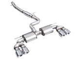 AWE Tuning MK8 Volkswagen Golf R 3in Touring Edition Quad Exhaust - Chrome Silver Tips - 3015-42658