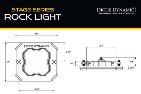 Diode Dynamics Stage Series Rock Light Flush Mount Adapter Kit (one) - DD7463