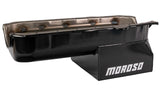 Moroso Pre-85 Chevrolet Small Block (w/Passenger Side Dipstick) Wet Sump 7qt 8in Steel Oil Pan - Blk - 21308