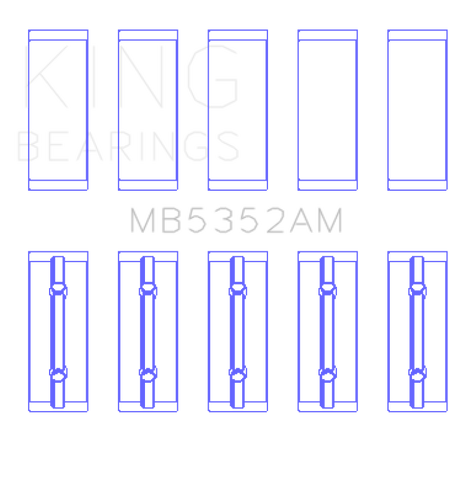 King Engine Bearings Renault K9K/K4M (Size +0.75mm) Main Bearing Set - MB5352AM0.75