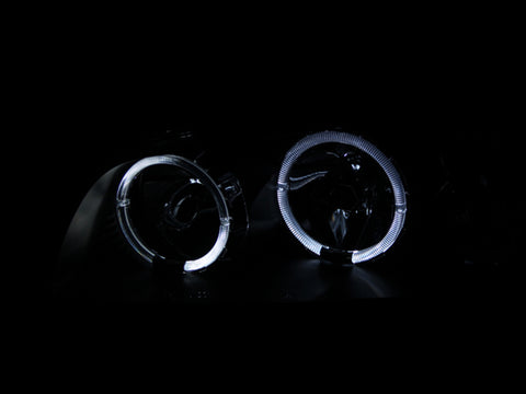 ANZO 2002-2003 Nissan Maxima Crystal Headlights w/ Halo Black - 121113