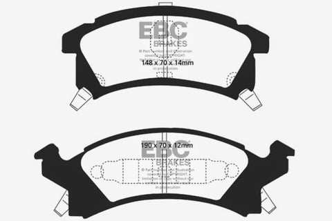 EBC 96-98 Buick Skylark 2.4 Ultimax2 Front Brake Pads - UD673