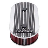 Edelbrock Air Cleaner Elite II Oval Dual-Quad Carbs 2 5In Red Element Polished - 4272