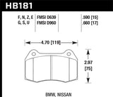 Hawk 02-04 Acura RSX / 94-97 BMW 840CI/850CI / 92-02 Nissan Skyline DTC-60 Front Race Brake Pads - HB181S.660