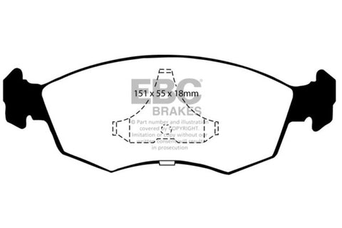 EBC 85-89 Mercury Merkur Scorpio 2.9 Greenstuff Front Brake Pads - DP2605/2