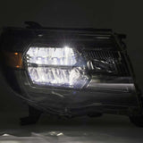 AlphaRex 05-11 Toyota Tacoma LUXX Crystal Headlights Plank Style Alpha Black w/Activation Light/DRL - 880733