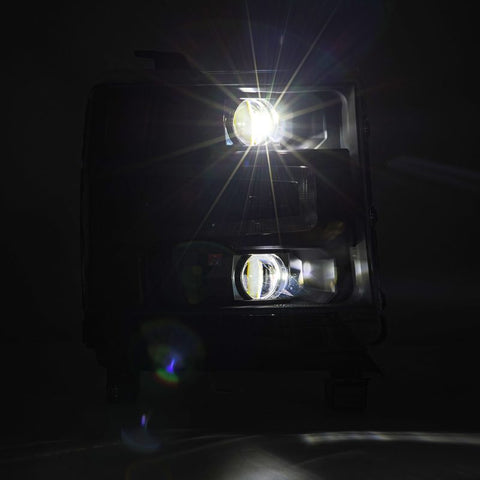 AlphaRex 16-18 Chevy 1500HD LUXX LED Proj Headlights BK w/Seq Actvn Light / SeqSig (Req PN 810023) - 880234