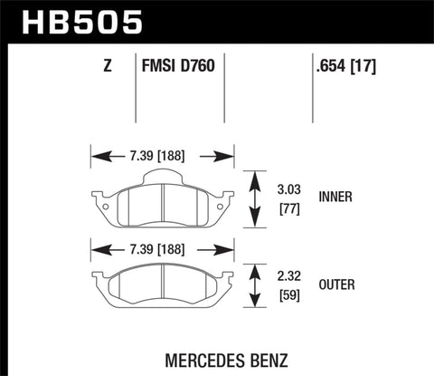 Hawk Performance Ceramic Street Brake Pads - HB505Z.654
