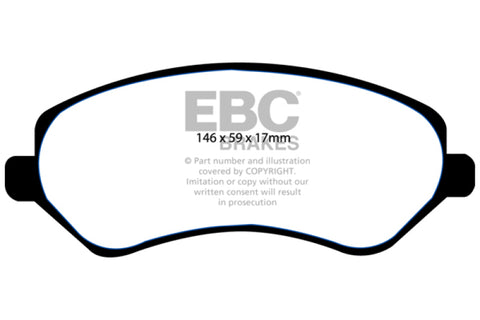 EBC 04-07 Chrysler Town & Country 3.3 Rear Drums Yellowstuff Front Brake Pads - DP41612R