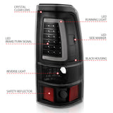 ANZO 2003-2006 Chevy Silverado 1500 LED Taillights Plank Style Black w/Clear Lens - 311333