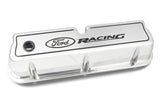 Ford Racing Logo Die-Cast Black Valve Covers Polished - 302-001