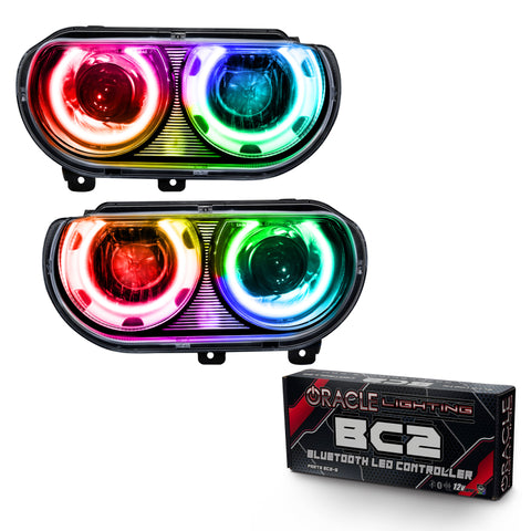Oracle 08-14 Dodge Challenger SMD HL (HID Style) - ColorSHIFT w/ BC1 Controller - 7132-335