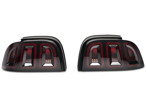 Raxiom 96-98 Ford Mustang Icon LED Tail Lights- Black Housing (Smoked Lens) - 389876