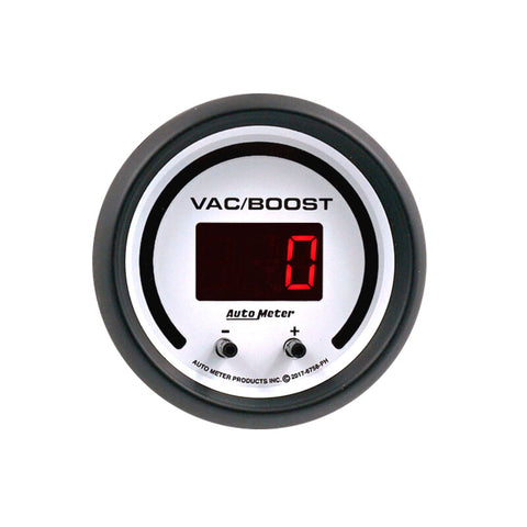 Autometer 52.4mm White Switchable 0-1600 PSI / 0-110 BAR Vacuum/Boost Phantom Elite Digital Gauge - 6758-PH