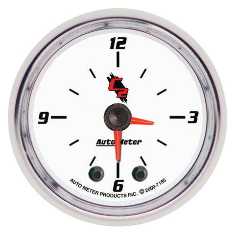 Autometer C2 2-1/6in 12 Hour Analog Clock Gauge - 7185