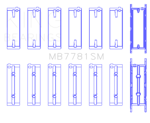 King BMW N57 D30 A/B/C / N57N / N57S (Size +0.25mm) Main Bearing Set - MB7781SM0.25