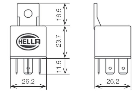 Hella Relay 12V 20/40A Spdt Res Bkt - 933332181