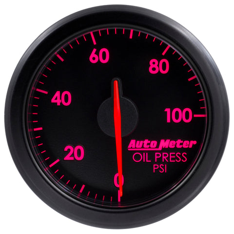 Autometer Airdrive 2-1/6in Oil Pressure Gauge 0-100 PSI - Black - 9152-T