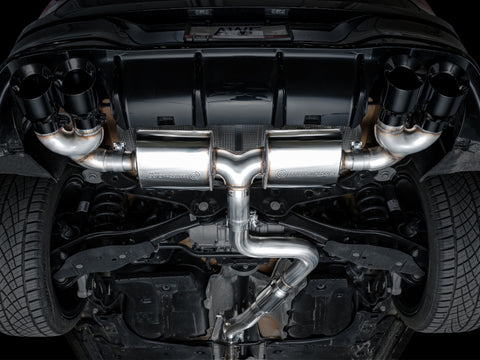 AWE Tuning MK8 Volkswagen Golf R 3in Touring Edition Quad Exhaust - Diamond Black Tips - 3015-43658