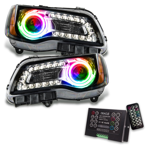 Oracle 11-14 Chrysler 300C SMD HL - Black - NON HID - ColorSHIFT w/ 2.0 Controller - 7729-333
