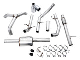 AWE Tuning 4th Gen GM 1500 5.3L 0FG Cat-Back Split Rear Exit (Flat Bumper) - Quad Chrome Tips - 3015-32205