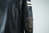 River Road Hoodlum Vintage Leather Jacket Black - Small - 094382