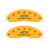 MGP 4 Caliper Covers Engraved F & R Chevy Racing Yellow Finish Black Char 2017 Chevrolet Camaro - 14240SBRCYL